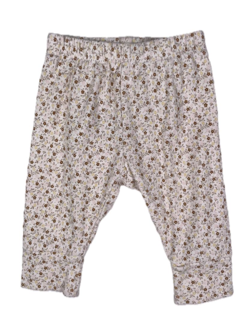 0-3 mo babyGap, Cream, Floral legging, yellow/brown/pink