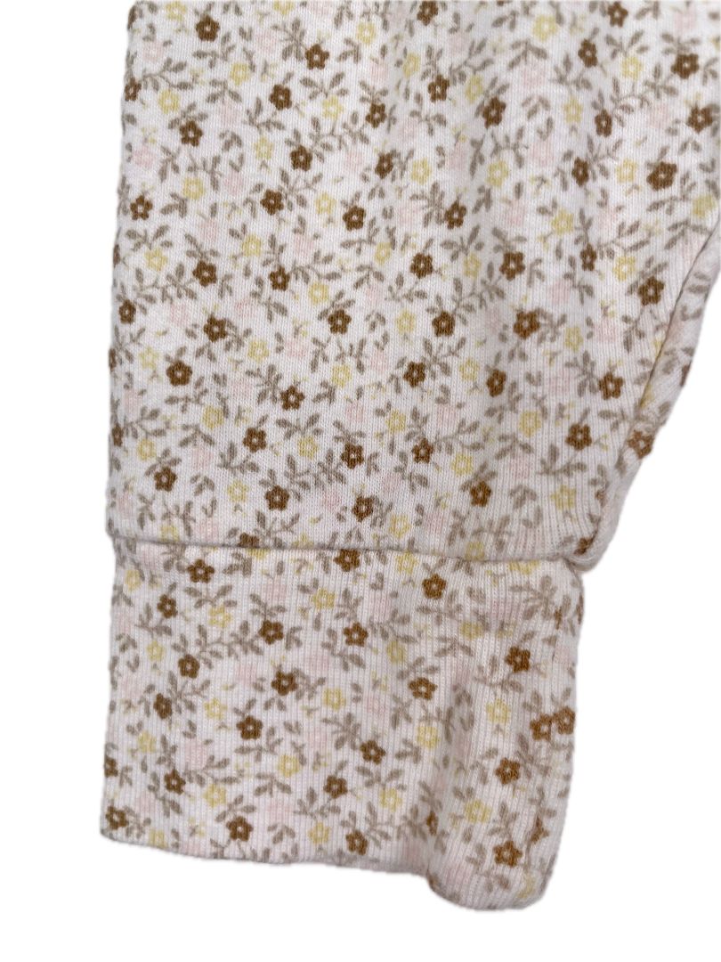0-3 mo babyGap, Cream, Floral legging, yellow/brown/pink