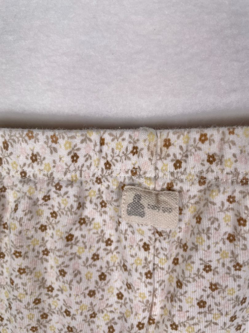 0-3 mo babyGap, Cream, Floral legging, yellow/brown/pink