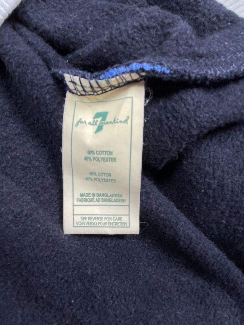 5/5T, 7 for All Mankind, Blue, Two-tone pullover hoodie, white hem/cuffs