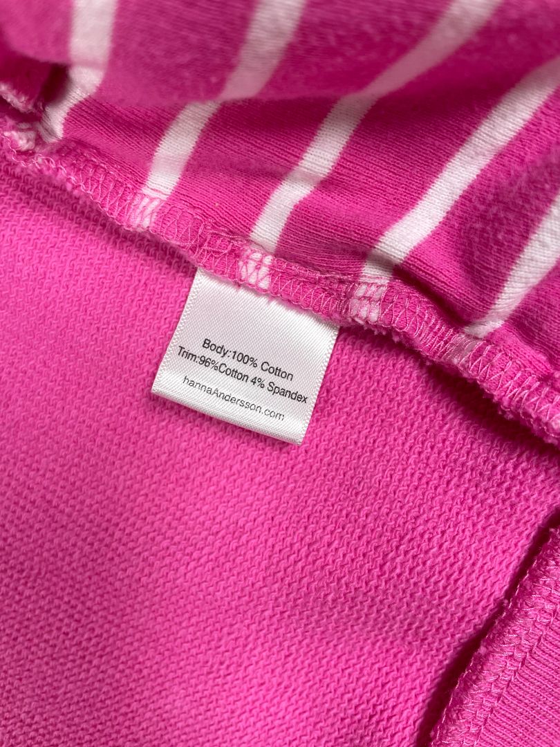18-24 mo, Hanna Andersson, Pink, Zip-up hoodie with ears + striped leggings SET