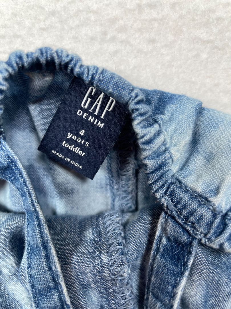 4/4T, babyGap, Blue, Acid wash spaghetti strap jumpsuit