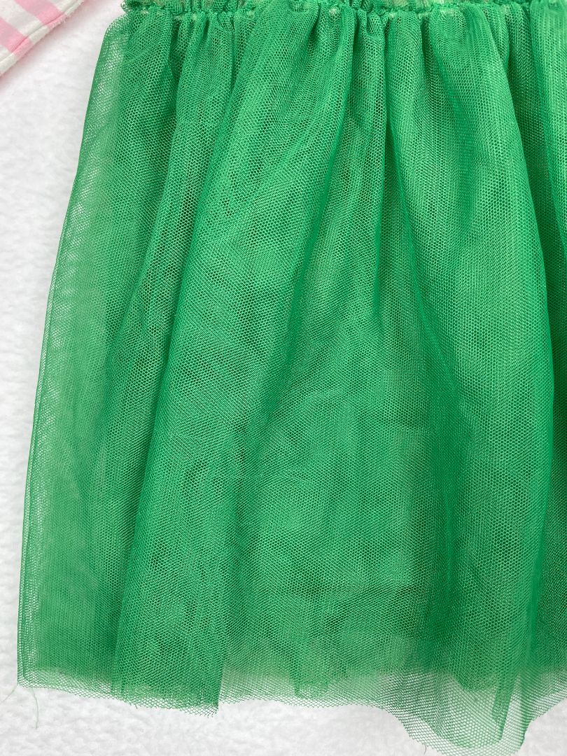12-18 mo Hanna Andersson, Multi, Long-sleeve pink striped dress w/ green tulle skirt