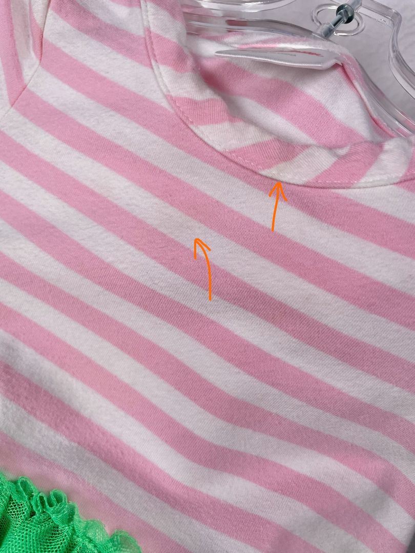 12-18 mo Hanna Andersson, Multi, Long-sleeve pink striped dress w/ green tulle skirt