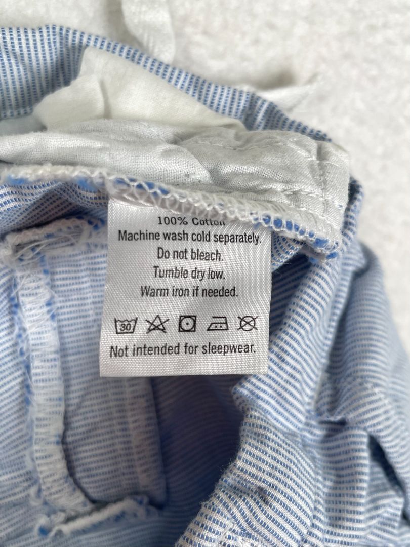 3-6 mo, Janie and Jack, Blue, Pull-on striped cotton pants, buttoned cuffs, decorative tie