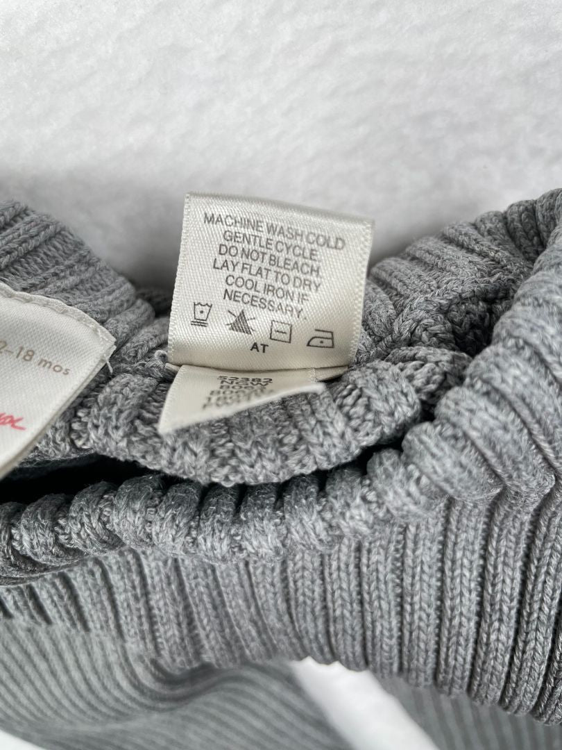 12-18 mo Hanna Andersson, Grey, Solid sweater leggings, ribbed
