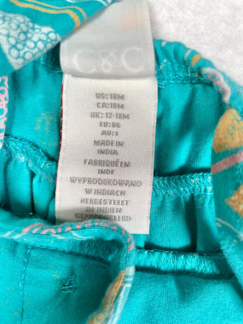 18 mo, C&C California, Blue, Citrus tiered tank top