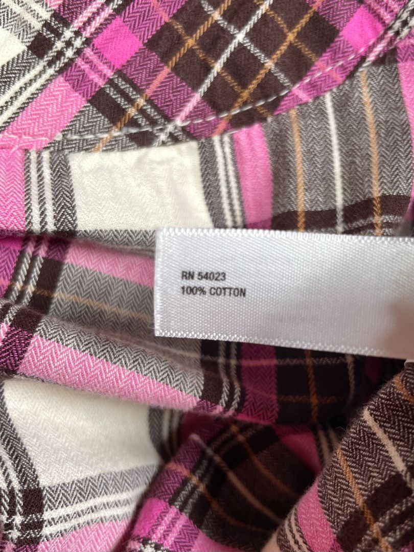 12-18 mo, babyGap, Cream, Pink/brown plaid drop-waist dress