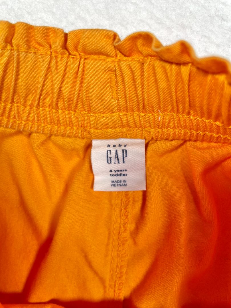4/4T, babyGap, Yellow, Ruffled drawstring shorts