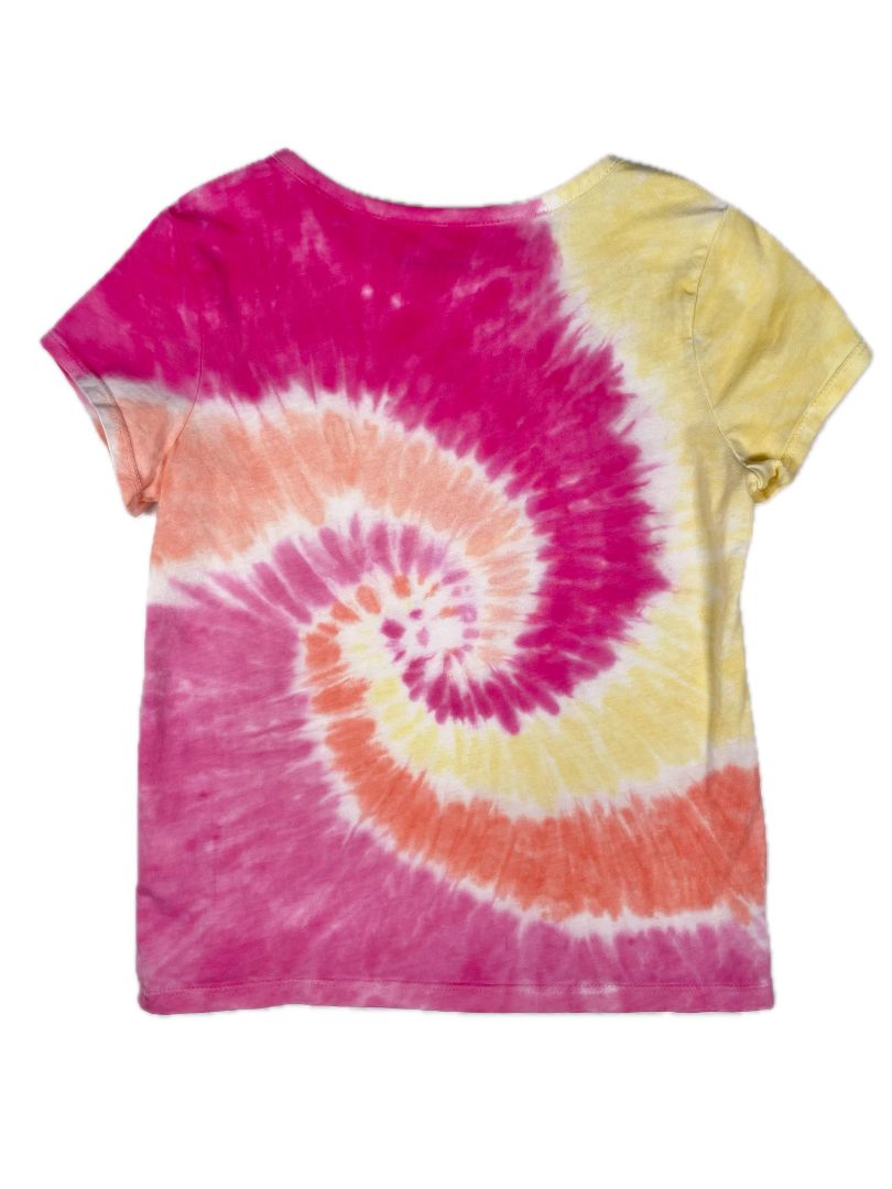 5-6, Lands' End, Multi, Tie-dye t-shirt, pinks/yellow