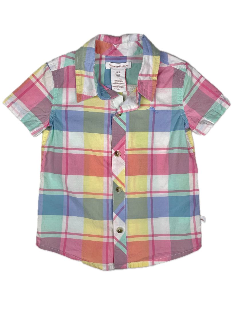 2/2T Tommy Bahama, Multi, Pastel plain short-sleeve button-up shirt