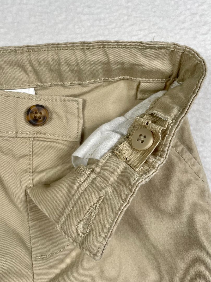 12 mo, Carter's, Brown, Khaki shorts, button closure, adjustable