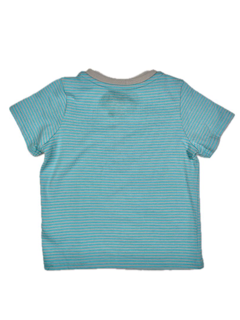 2/2T Joe's, Blue, Short-sleeve henley t-shirt, grey stripe