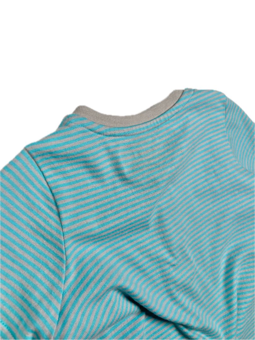 2/2T Joe's, Blue, Short-sleeve henley t-shirt, grey stripe