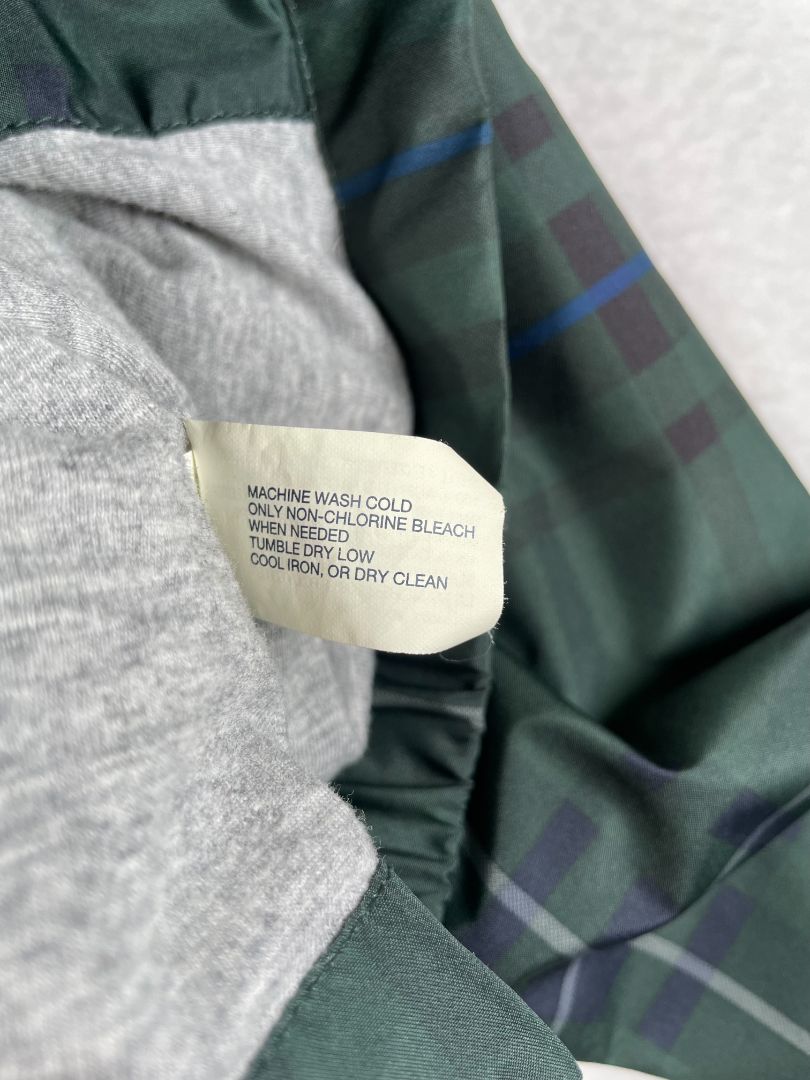 18-24 mo babyGap, Green, Plaid jersey-lined windbreaker, hooded, green/navy/blue