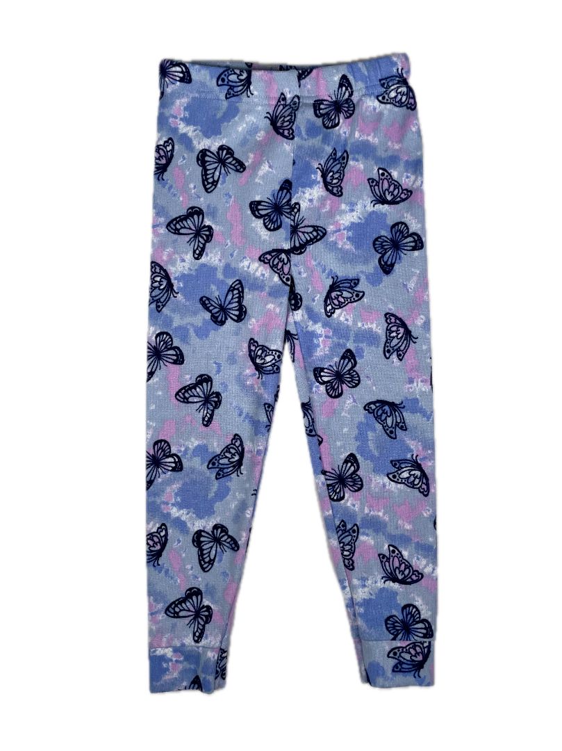 3/3T Cuddl Duds, Blue, Butterfly print long-sleeve shirt + pants pajama SET