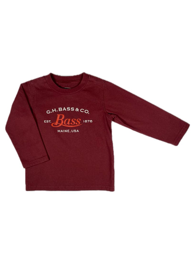 2/2T G.H. Bass & Co., Brown, Long-sleeve logo t-shirt, maroon