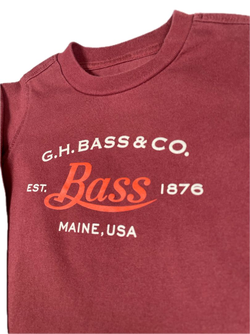 2/2T G.H. Bass & Co., Brown, Long-sleeve logo t-shirt, maroon