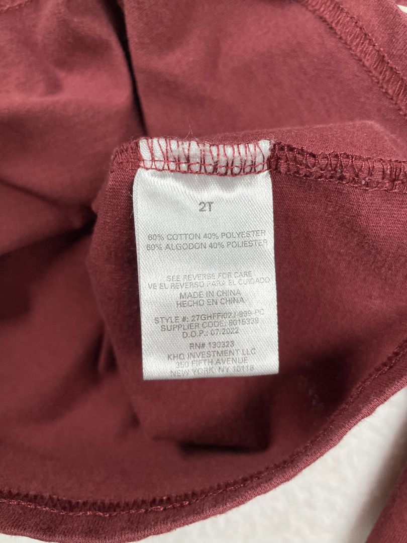 2/2T G.H. Bass & Co., Brown, Long-sleeve logo t-shirt, maroon
