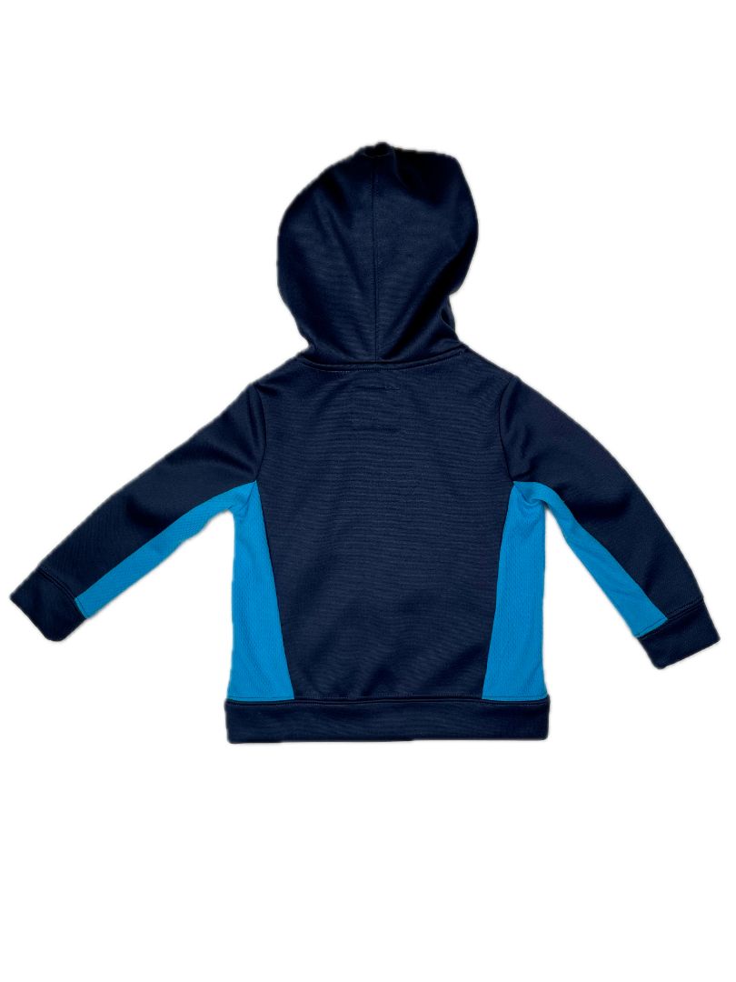 2/2T, OshKosh B'Gosh, Blue, Zip-up activewear hoodie, two-tone blue w/ neon red zips