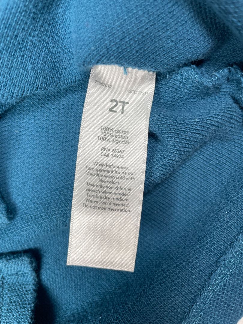 2/2T, OshKosh B'Gosh, Blue, Short-sleeve polo shirt w/ two horizontal stripes