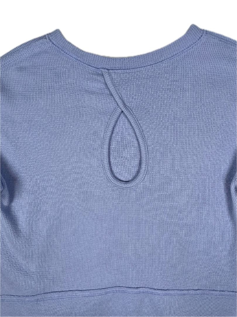 6/6X, OshKosh B'Gosh, Purple, Long-sleeve waffle-knit shirt, keyhole back