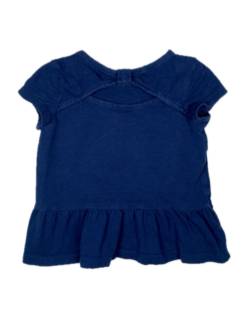 9-12 mo, OshKosh B'Gosh, Blue, Glitter unicorn t-shirt, ruffle bottom, bow back