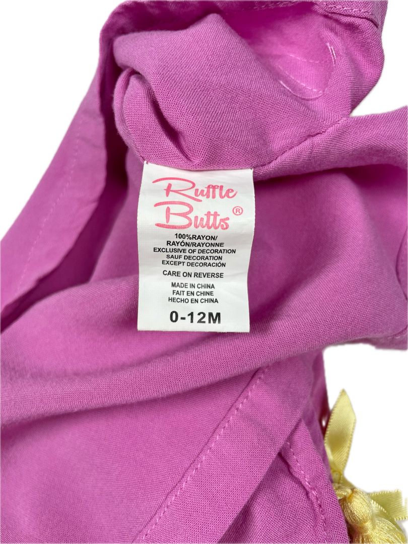 0-12 mo, Ruffle Butts, Purple, Kaftan dress w/ yellow tassels