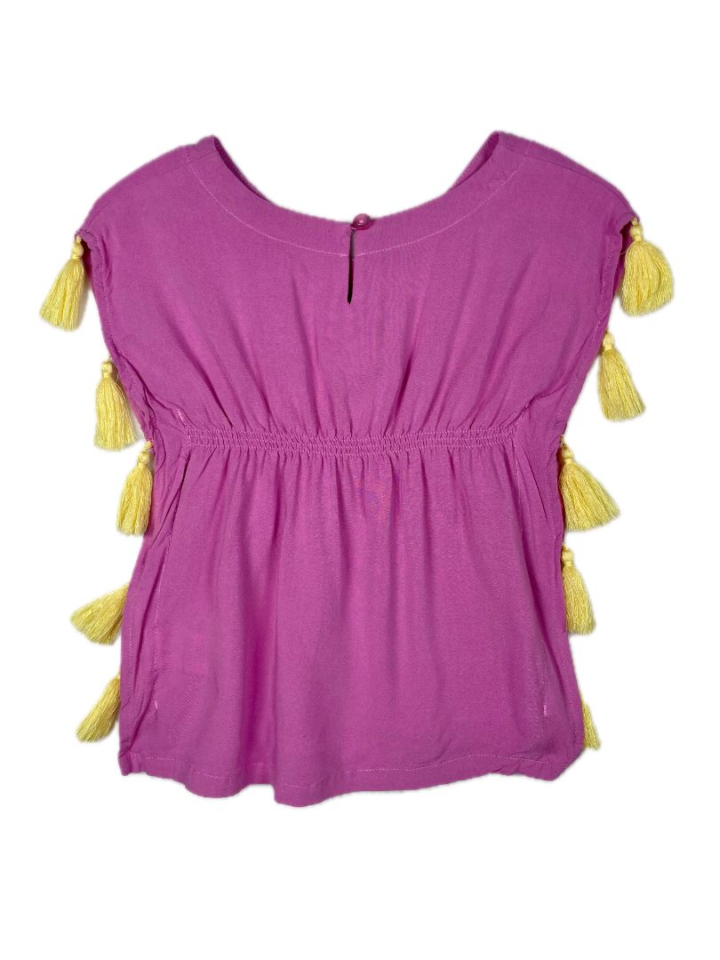 0-12 mo, Ruffle Butts, Purple, Kaftan dress w/ yellow tassels