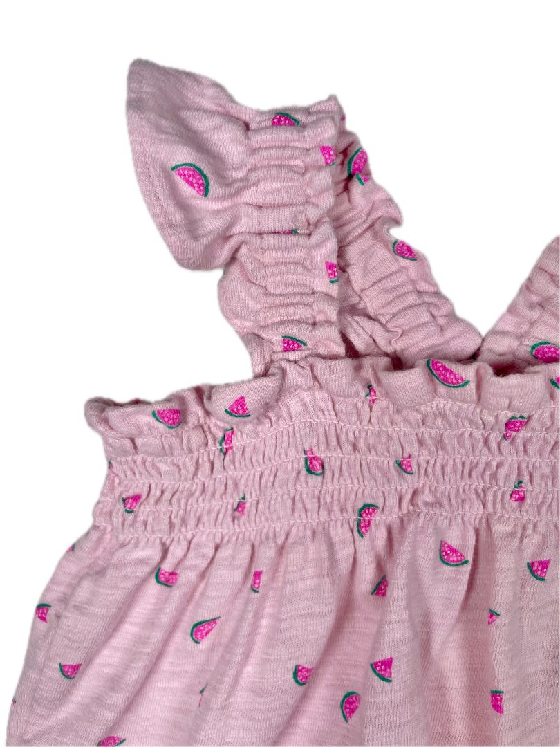 2/2T, babyGap, Pink, Watermelon print tank top, smocked chest w/ elastic ruffle straps
