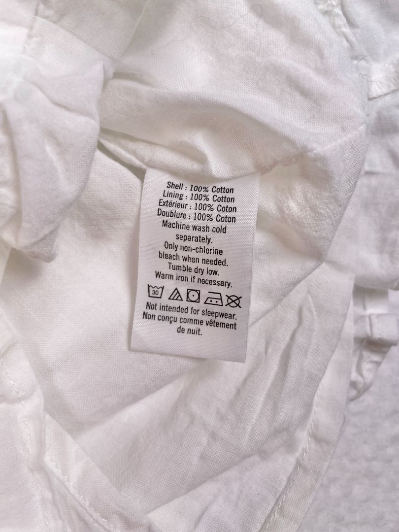 18-24 mo, Janie and Jack, White, Blouse w/ embroidery & bell sleeves, lined