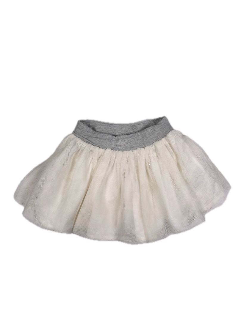 18-24 mo, babyGap, Cream, Pull-on tulle skirt, grey waistband
