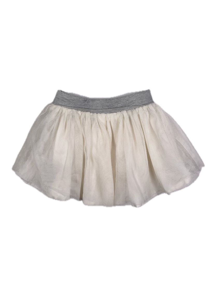 18-24 mo, babyGap, Cream, Pull-on tulle skirt, grey waistband