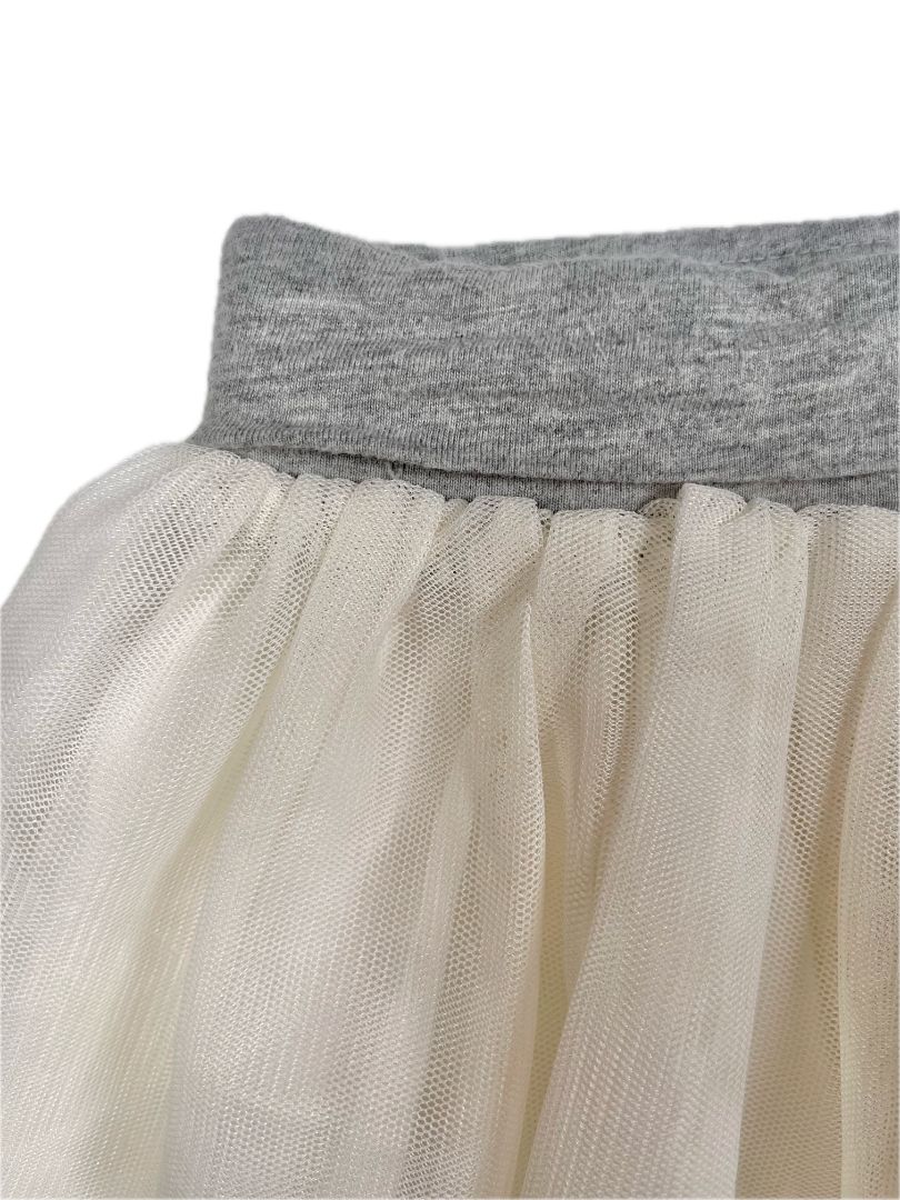 18-24 mo, babyGap, Cream, Pull-on tulle skirt, grey waistband