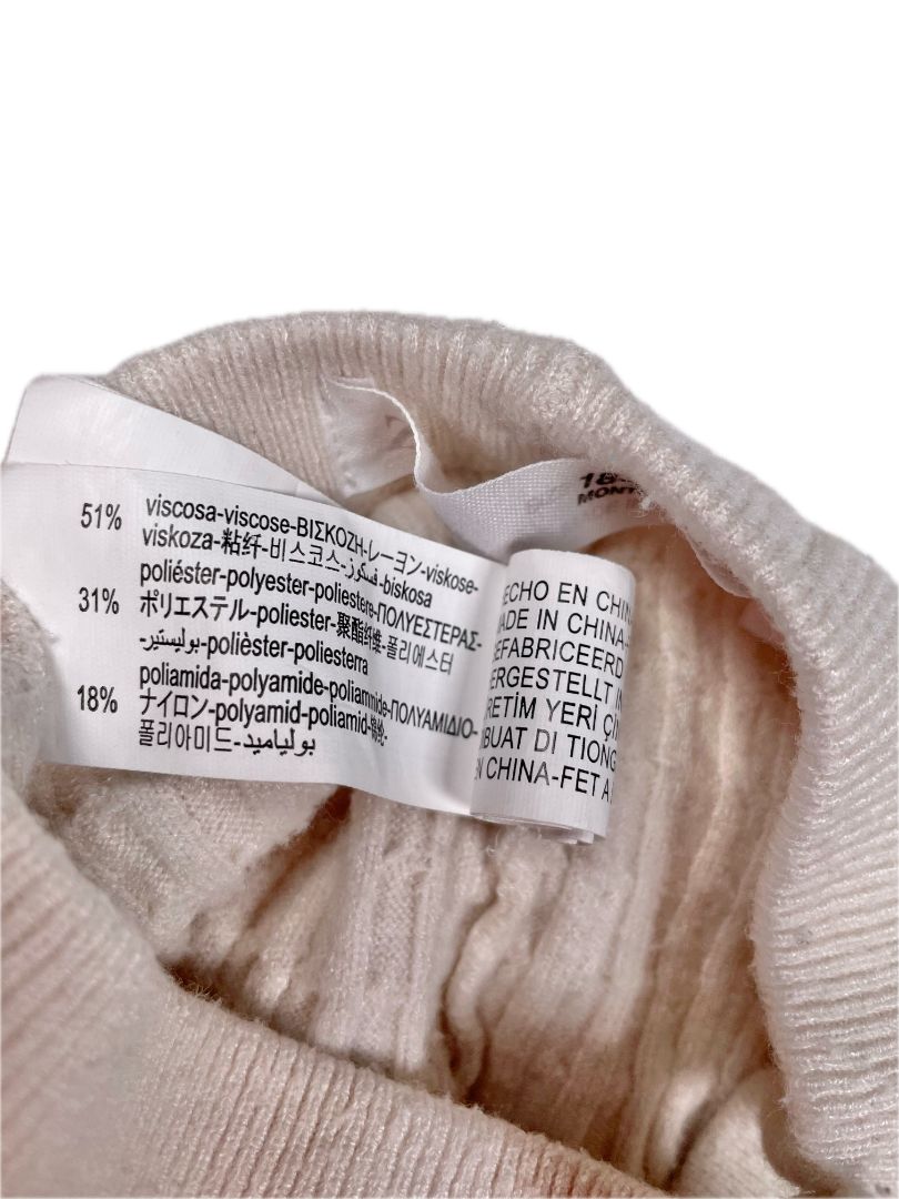 18-24 mo, Zara, Cream, Cable knit pull-on leggings