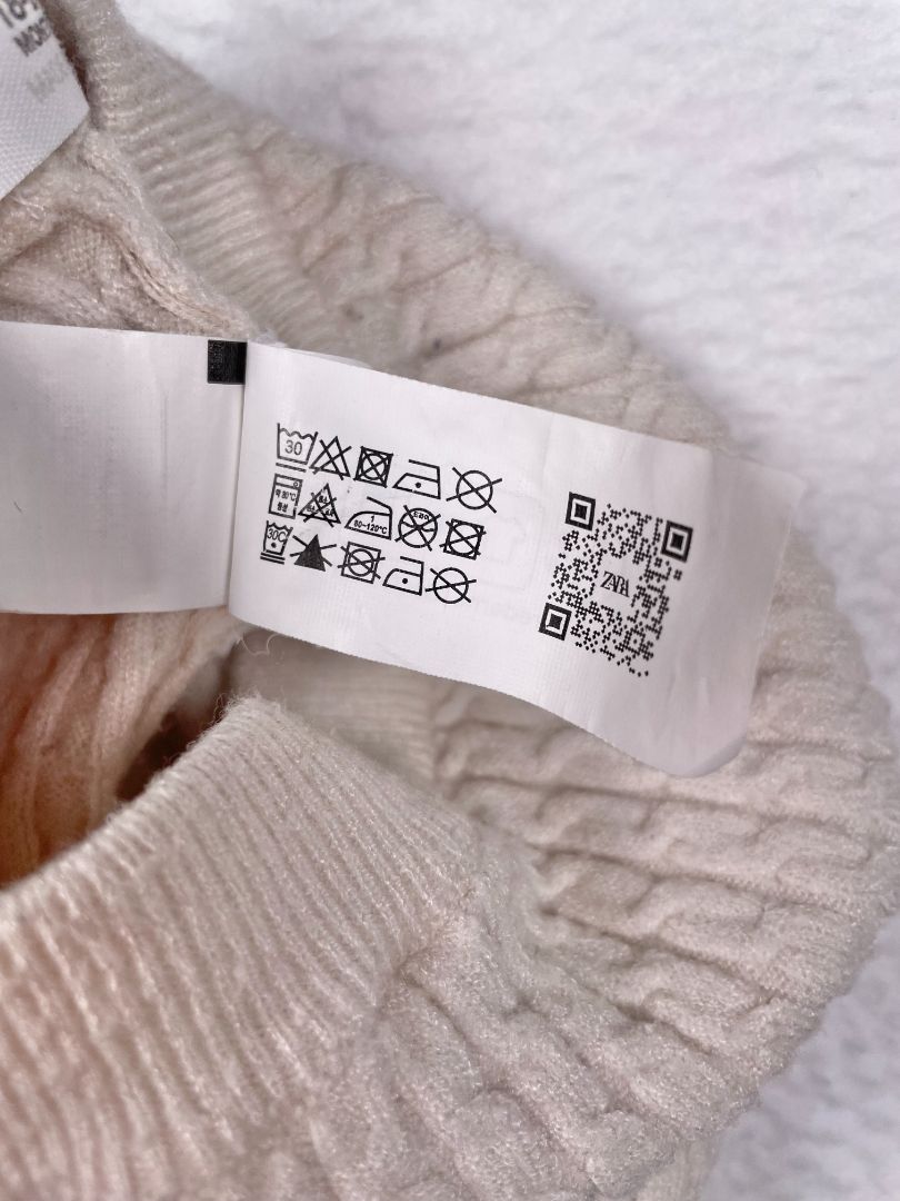 18-24 mo, Zara, Cream, Cable knit pull-on leggings