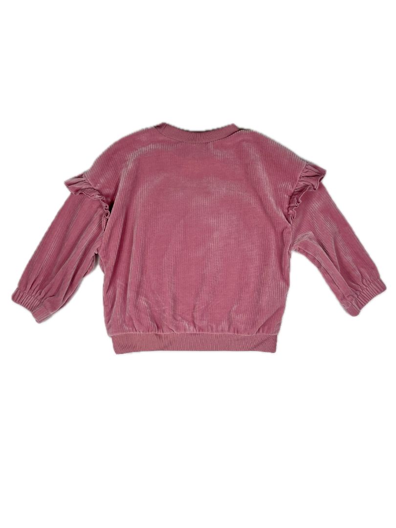 2/2T, Disney, Pink, Winnie the Pooh ribbed velour pullover sweatshirt, ruffles at shoulders