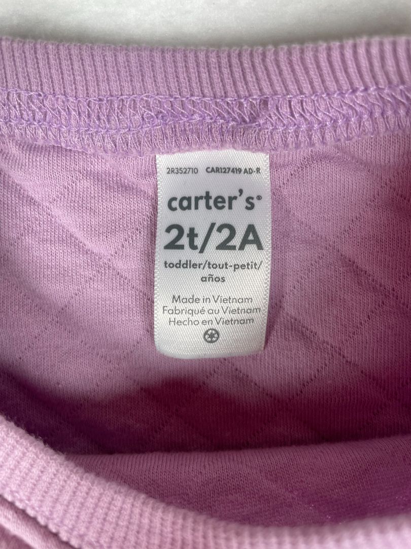 2/2T, Carter's, Purple, Quilted pullover sweatshirt