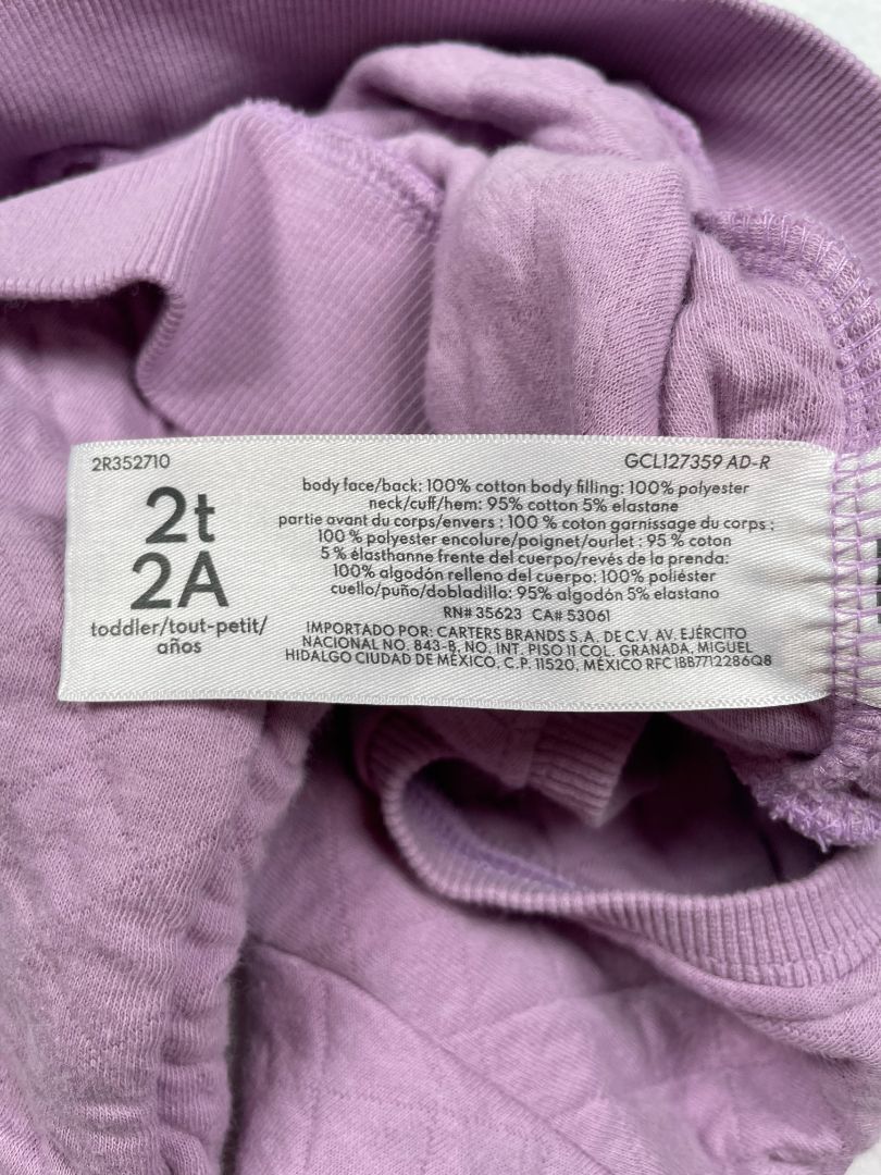 2/2T, Carter's, Purple, Quilted pullover sweatshirt