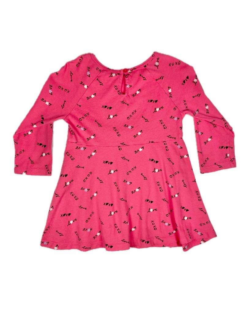 2/2T, babyGap, Pink, Long-sleeve dress w/ XOXO & Love pattern