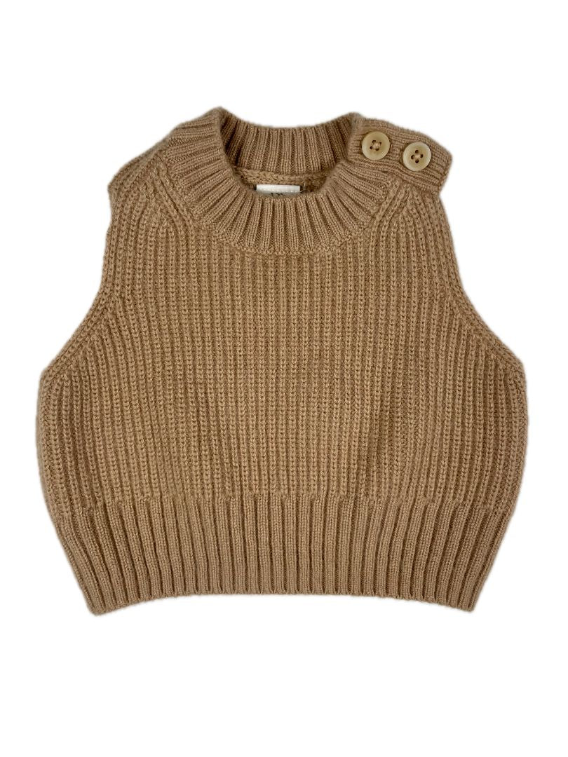 0-3 mo, BR Baby (Banana Republic), Brown, Merino wool + cashmere sweater vest