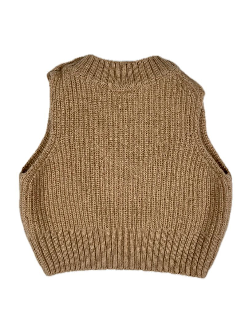 0-3 mo, BR Baby (Banana Republic), Brown, Merino wool + cashmere sweater vest