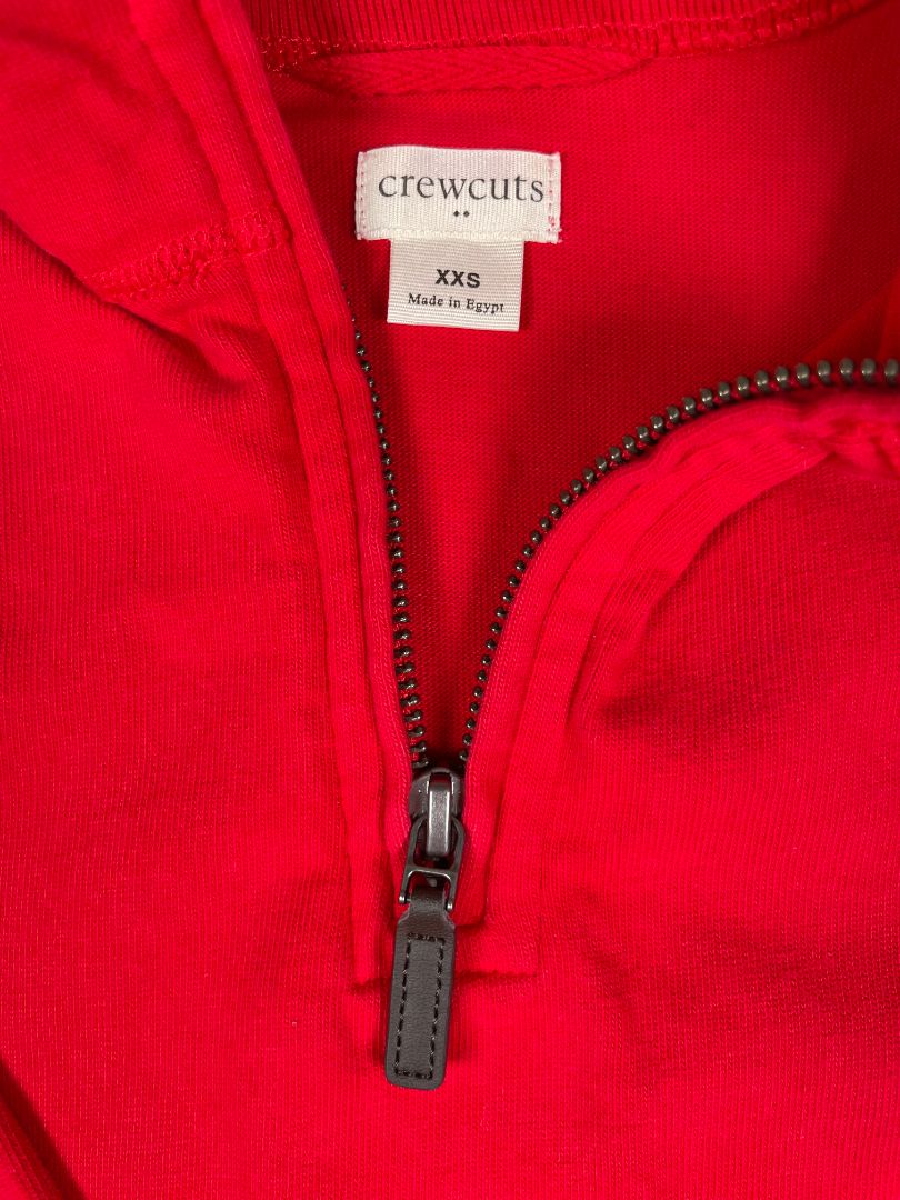 2-3, J.Crew Crewcuts XXS, Red, Half-zip pullover, mid-weight cotton