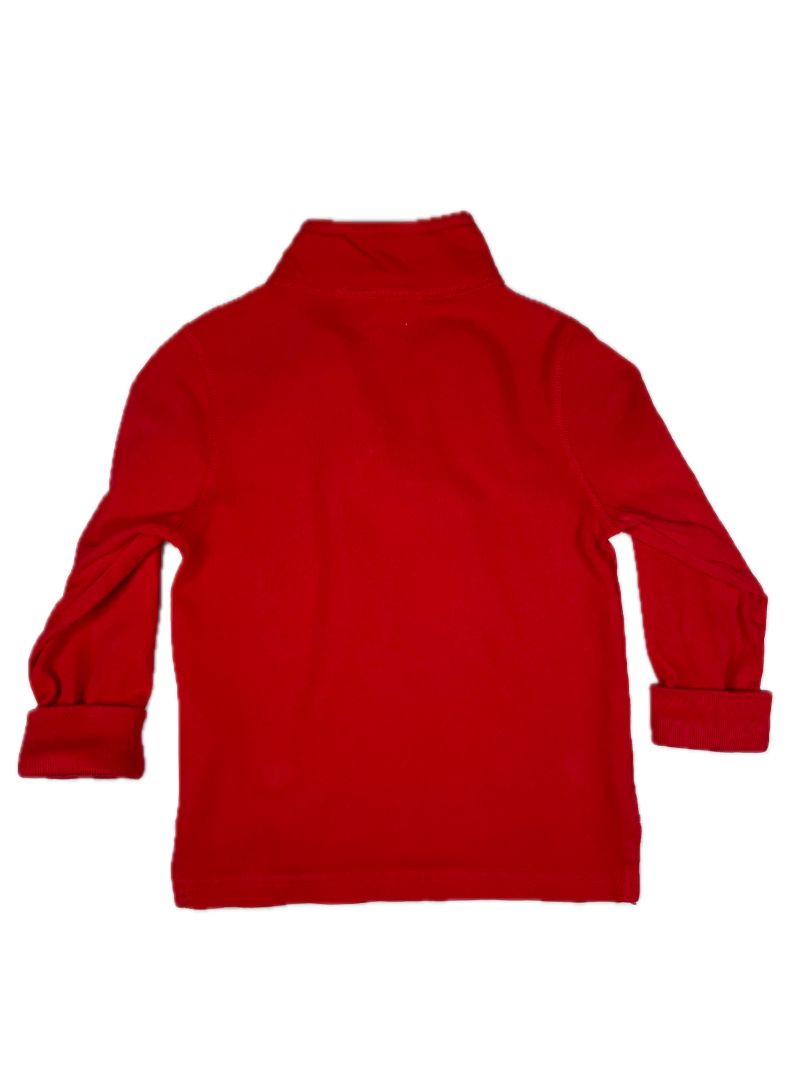 2-3, J.Crew Crewcuts XXS, Red, Half-zip pullover, mid-weight cotton