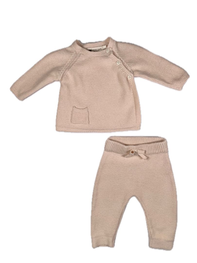 Newborn, Monica + Andy, Cream, Sweater knit top + leggings SET