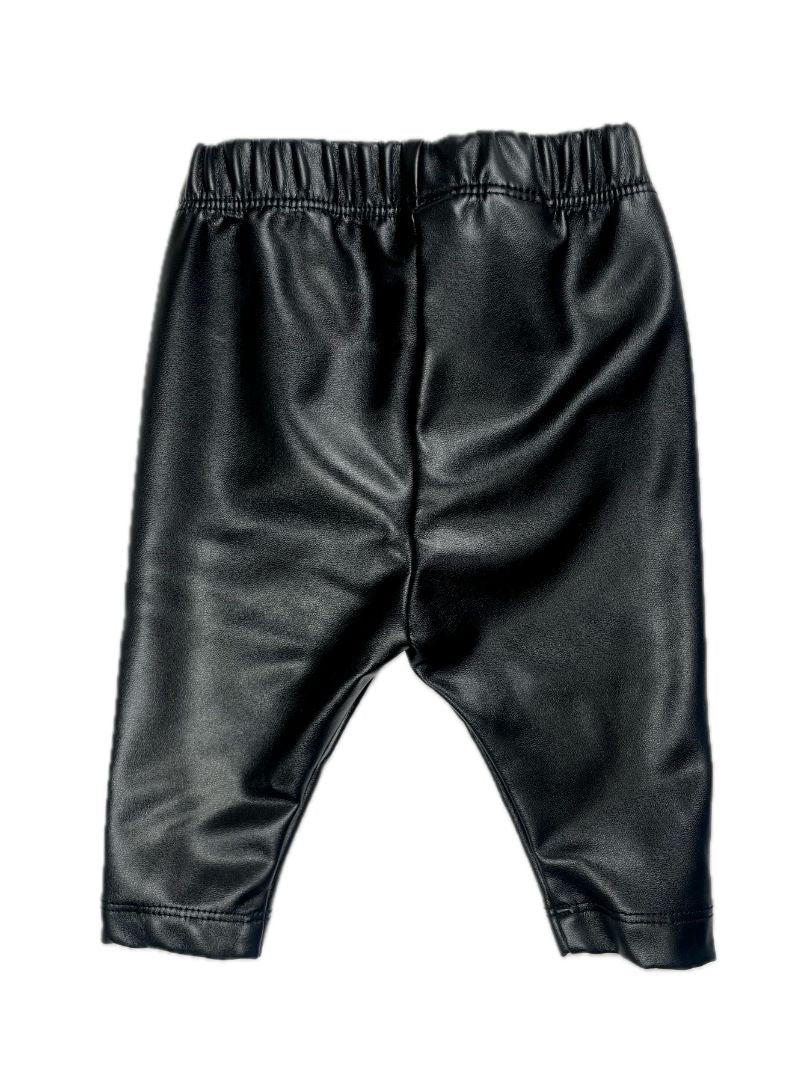 0-3 mo, babyGap, Black, Faux leather leggings