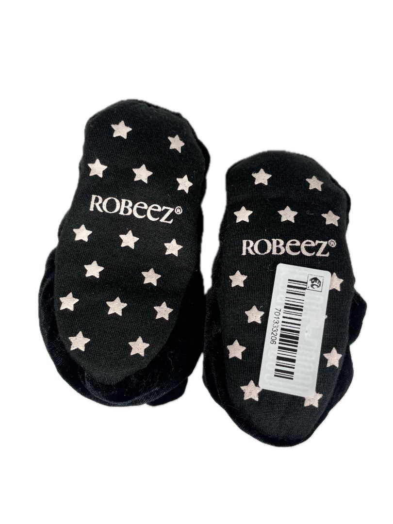 6-12 mo, Robeez, Black, New w/ tags - Velvet booties, snap closure, satin bow