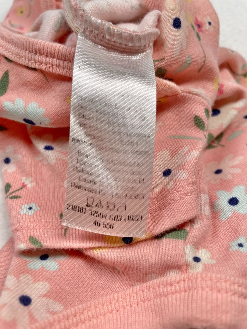 3-6 mo, Gerber, Pink, Floral short-sleeve bodysuit, white/pink/blue/yellow