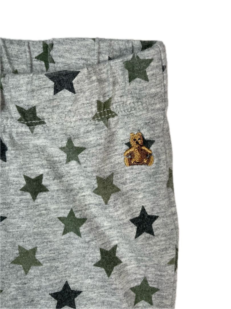 12-18 mo, babyGap, Grey, Green star print pull-on pants, decorative tie
