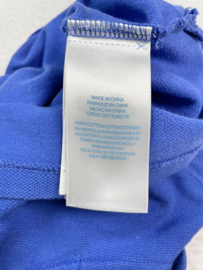3 mo, Ralph Lauren, Blue, Short-sleeve polo shirt, orange emblem